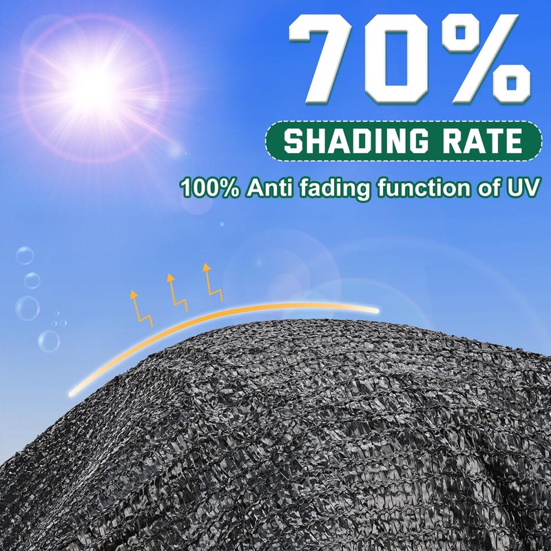 Kesfitt Garden 70% Shade Cloth  Resistant Sun Shade Net 6.5x10FT Mesh Tarp with HDPE Material and Reinforced Grommets Shade Trap for Greenhouse  Plant  Pergola  and Backyard Patio Sunshade - Image 2